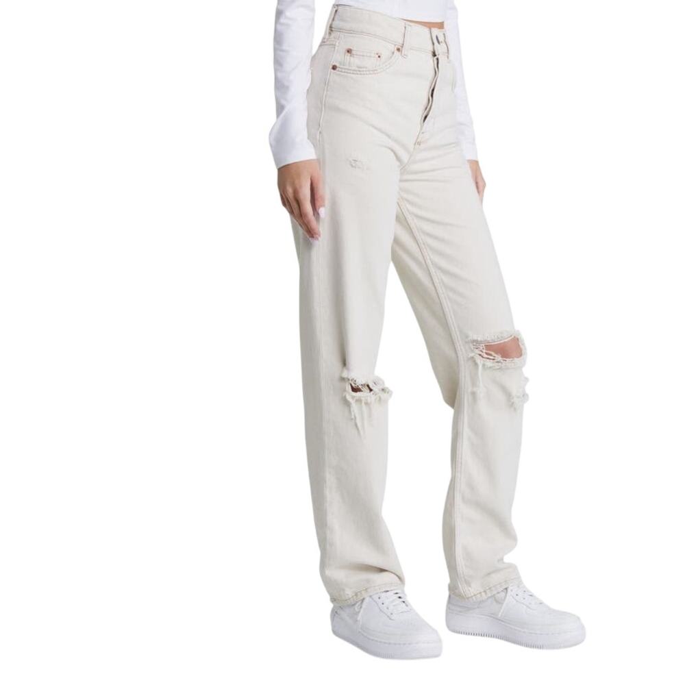 Urban Outfitters BDG Cowboy Jeans Off White SZ 29 Streetwear Light Distressing